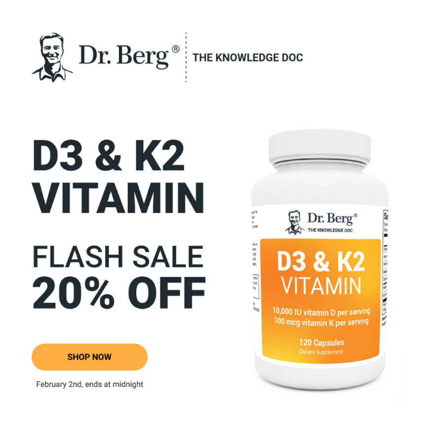 🌟 Flash Sale Alert! 🌟 Elevate your wellness game with my D3 & K2 Vitamin.

Get 20% off NOW: bit.ly/49biQvg

#VitaminD3 #VitaminK2 #DrBerg