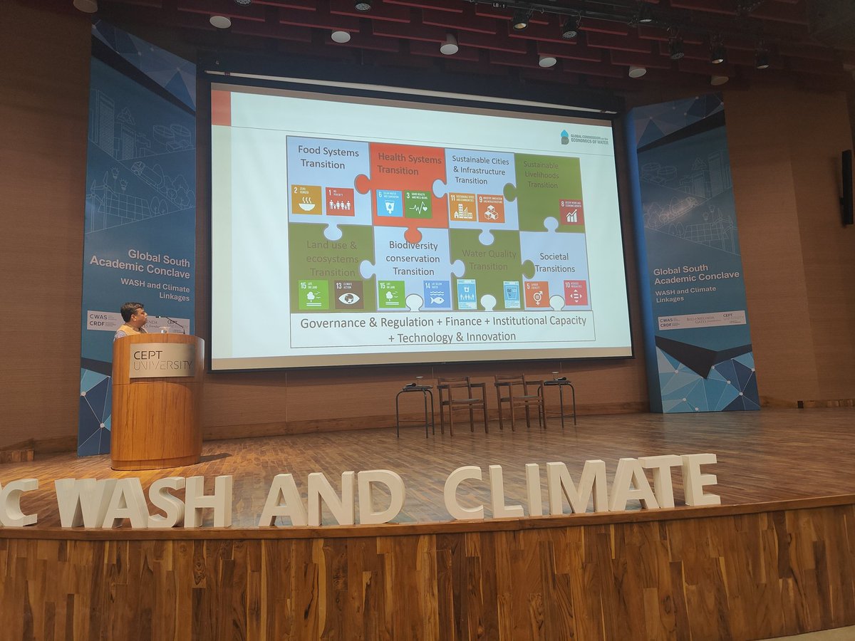 Aromar Revi talks about the WASH-climate evidence chain and narrative in his keynote address at the #GlobalSouthAcademicConclave @iihsin @AromarRevi @CeptResearch @fpcept @CEPTUniversity1 @BMGFIndia @DineshMehta100 @mehta_pani @monaiyer2