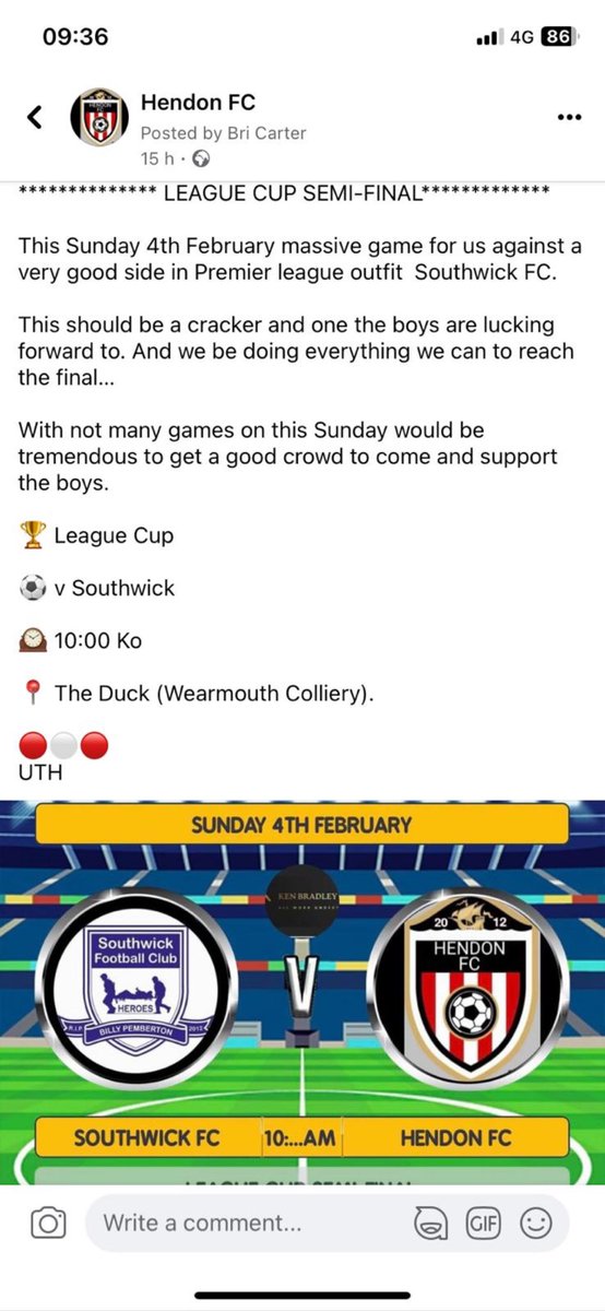 Hendon fc tweet media