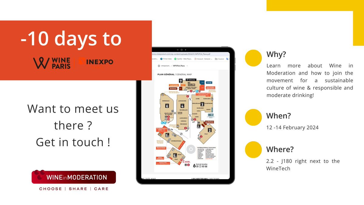 Only 10 days to @Vinexposium Wine Paris & Vinexpo Paris 2024!! We are very much looking forward to taking part in this important fair. Will you be there too? 📨 Contact us info@wineinmoderation.eu and let’s meet! #WPVP24 #Vinexpo24 #WineParis24 #Vinexposium