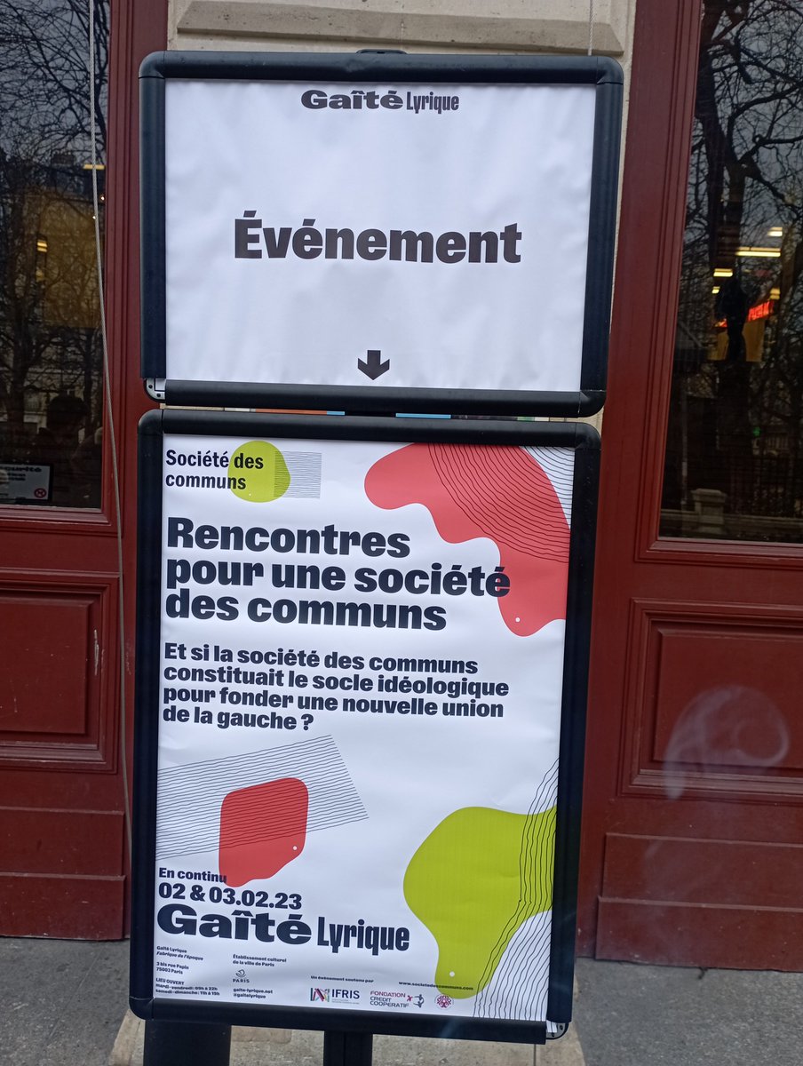RomaneRozen's tweet photo. En direct de la @gaitelyrique pour un colloque sur les #communs et les stratégies de mise en place d'une société des communs face a la montée de l'extrême droite, a la crise écologique et l'impossible union des gauches. https://t.co/tO1Gmt3YlI