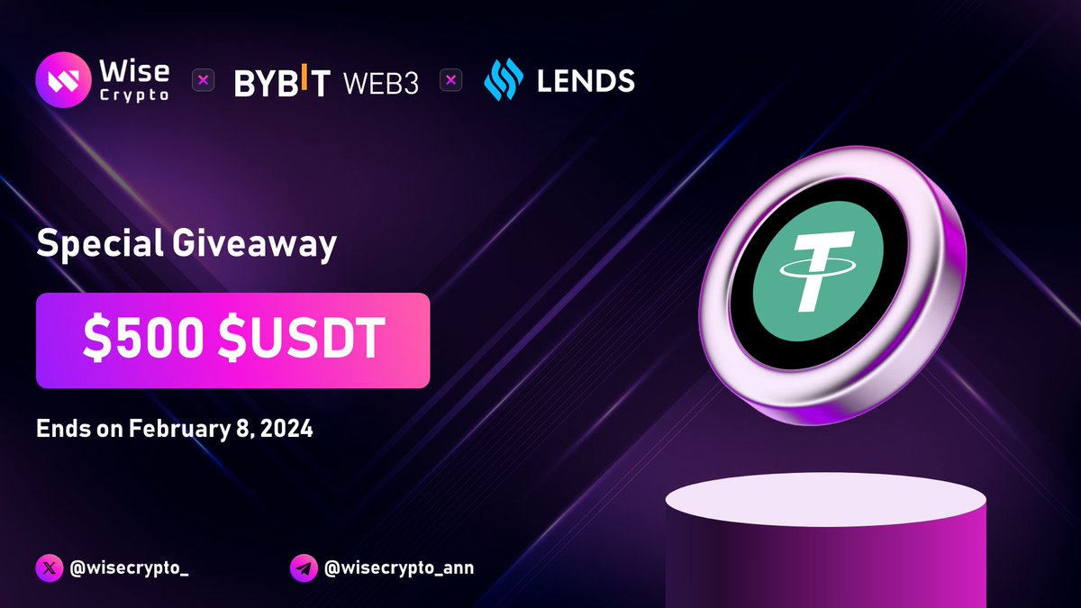 WiseCrypto_'s tweet photo. 🥳 Lends x Bybit x Wise Crypto #Giveaway

🏆 Prize Pool - $500 $USDT

To Enter
✅ Follow @Lends_so &amp; @Bybit_Web3
✅ RT &amp; Tag 3 Friends
✅ Complete #Gleam https://t.co/thuylZnAWm

#Airdrop #Giveaways #Crypto #Airdrops #LENDS #Bybit #BTC #USDC #ETH https://t.co/HvjWCuG4dp
