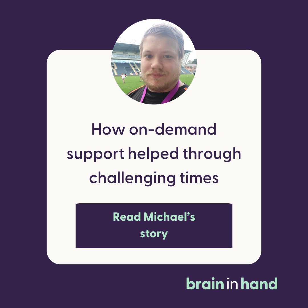 When his mum was diagnosed with fibromyalgia, Brain in Hand's on-demand support helped Michael manage his emotions in the moment. "It was a very scary thing, and Brain in Hand definitely made it a lot better than if I'd stayed silent." Read his story: hubs.li/Q02dzsBk0