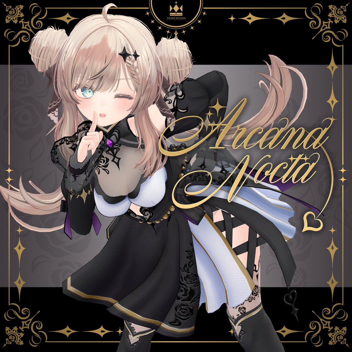 ◤　　#Demicrown 6th product 👑　
　　　　『ArcanaNocta』💎　　　◢

新作ArcanaNocta（アルカナノクタ）
マヌカ対応verをリリースしました！

黒と白の洗練されたデザインの衣装です。
細部の刺繍まで是非ご覧ください！🖤

- 2/9㈮までセール中 -

🔗demicrown.booth.pm/items/5467950

#VRChat