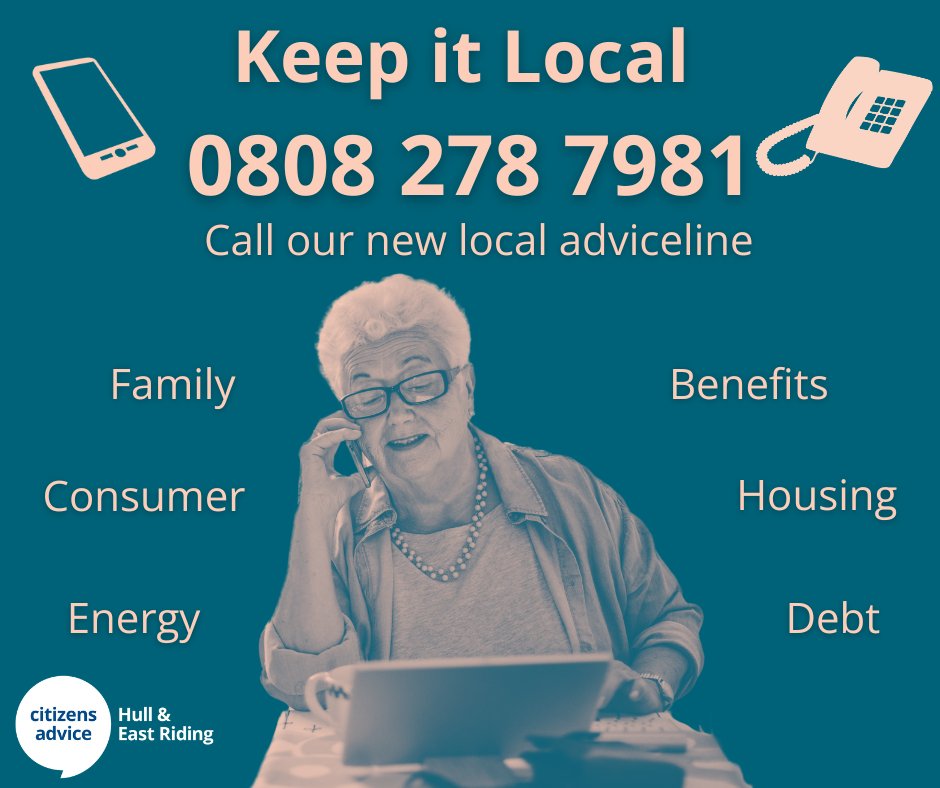 📞 Our number has changed! From now on when you call us for advice you will be put through to a local adviser via our new local adviceline. Call 0808 278 7981 #advice #adviceline #eastridingofyorkshire #hull