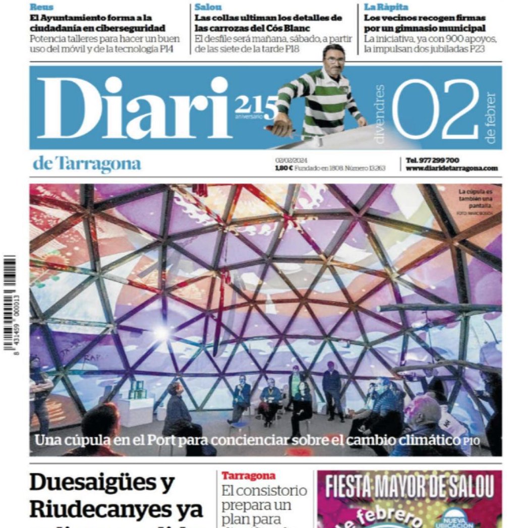 CodolEducacio's tweet photo. Avui a la portada del @diaridtarragona ! :) https://t.co/NJm1O6iMZ0