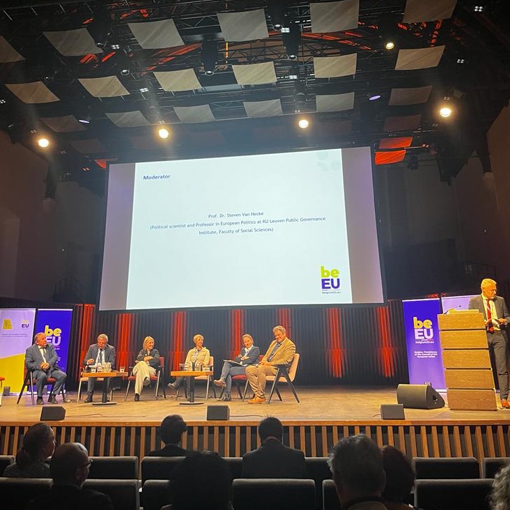 EUCaneRefiners's tweet photo. Thank you @EU2024BE for organising and inviting ESRA to this #Symposium on the #FutureofAgriculture, concluding  the day with this exciting panel debate! 🌱 https://t.co/atNG7MYLEh