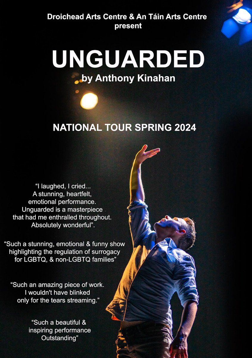 'Unguarded' at @BelltableLimk Thurs, Feb 8, highlights the vulnerable position many LGBTQ+ & non-LGBTQ+ families find themselves in due to the lack of regulation of Surrogacy in Ireland 🏳️‍🌈 limetreebelltable.ie 🗓Thursday, 8th Feb 🎟Tickets €18/20 #limerick @LimeTreeTheatre