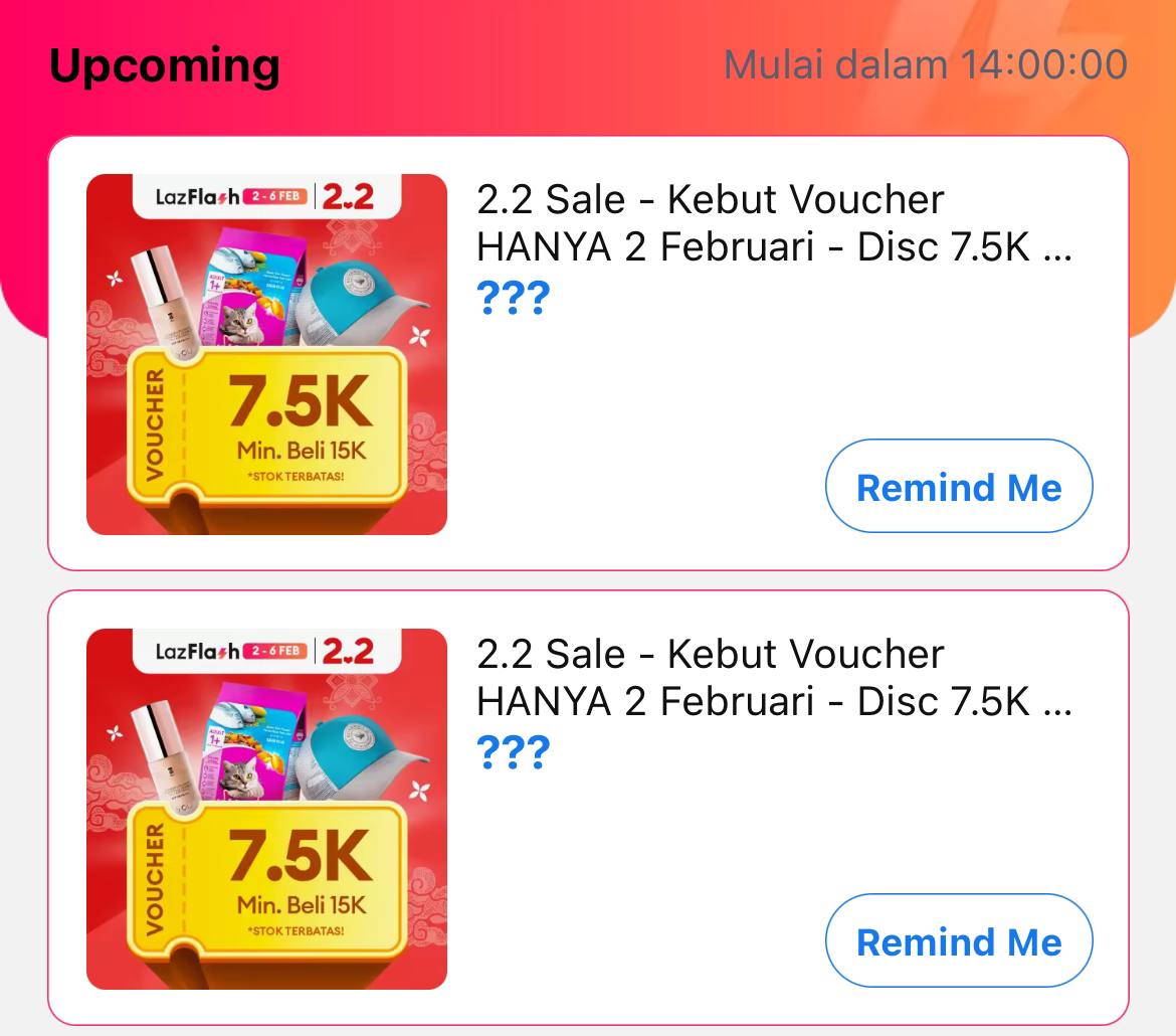 VOC KEBUT ⏰ 14:00 WIB

s.lazada.co.id/s.oFdON?cc

s.lazada.co.id/s.oFdnw?cc