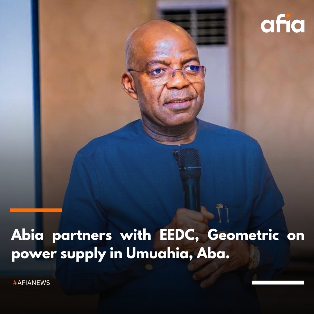 AfiaTvOfficial's tweet photo. Aba will begin to enjoy uninterruptible power supply - Allex Otti.
#AfiaTV #AbiaState #AlexOtti #AfiaNews #Aba #Umuahia #AroundTheRegion #SouthEastNigeria https://t.co/NG4obzvhyV