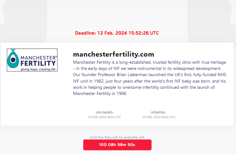 Manchester Fertility Cyberattack