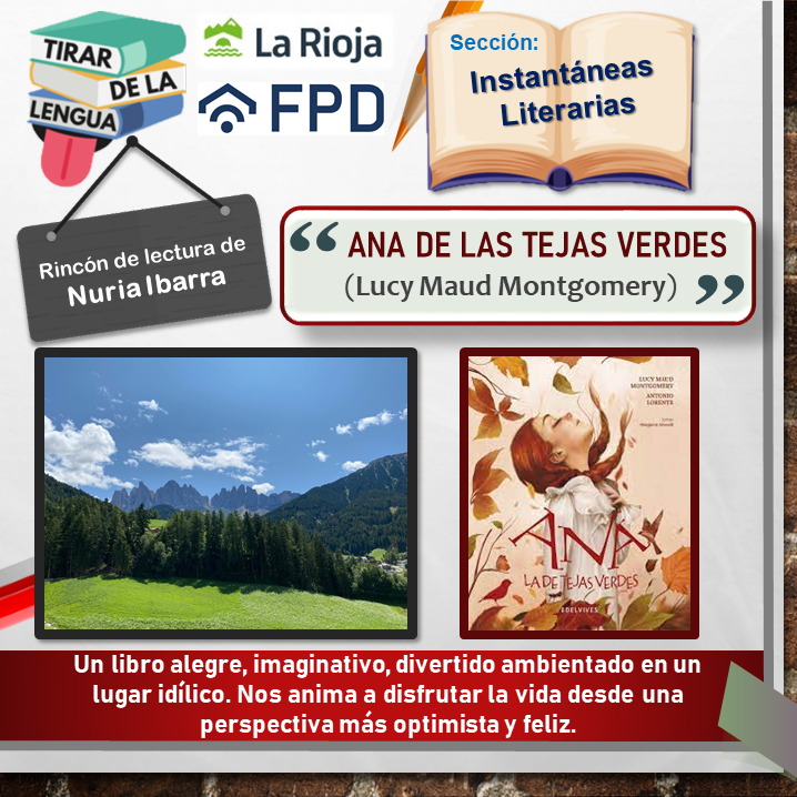 cipfpd_rioja's tweet photo. 📚 Un viernes más, os recomendamos la propuesta de nuestra compañera Nuria Ibarra: "Ana de las tejas verdes" de Lucy Maud Montgomery.
#fp #fprioja #educacion #rioja #leer #libros #book #bookstagram #fpadistancia #estudiafp #cursosonline #education #online #elearning #cultura https://t.co/GDbjaRm1wC