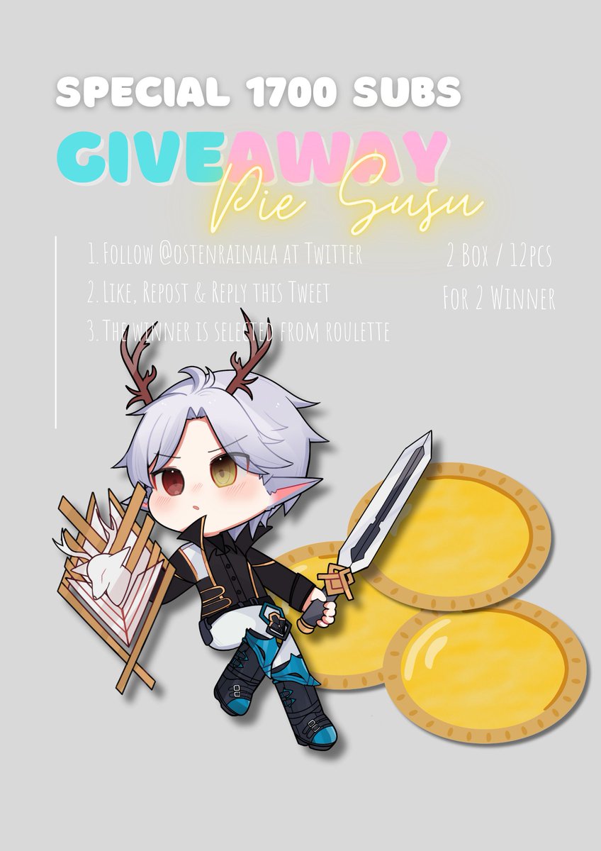ostenrainala's tweet photo. Request dari Viewers, dalam rangka merayakan 1700 subs~

Giveaway!! Pie Susu 😂🤍 2 Box untuk 2 Pemenang
Periode Join dari 2 Feb - 4 Feb

1. Follow @ostenrainala 
2. Like, repost &amp; reply tweet ini
3. Pemenang dipilih dari roulette
4. Pemenang diumumkan tanggal 4 Feb jam 18.00 WIB https://t.co/j43TJAvnL1