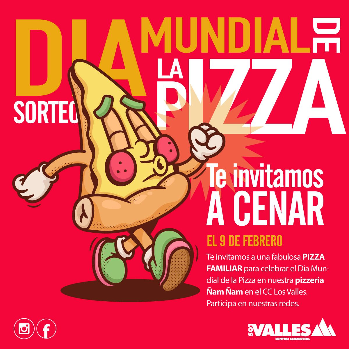 ¡Te invitamos a una pizza familiar de nuestra pizzería Ñam Ñam!
Para entrar en el sorteo solo tienes que dar like, hacer RT y mencionar en comentarios a la persona o personas con las que disfrutarías de tu fantástica pizza!