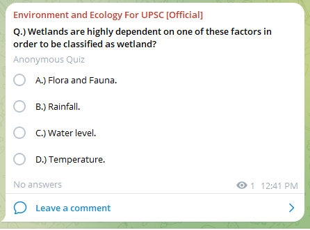 Practice Question:

#WetlandsDay