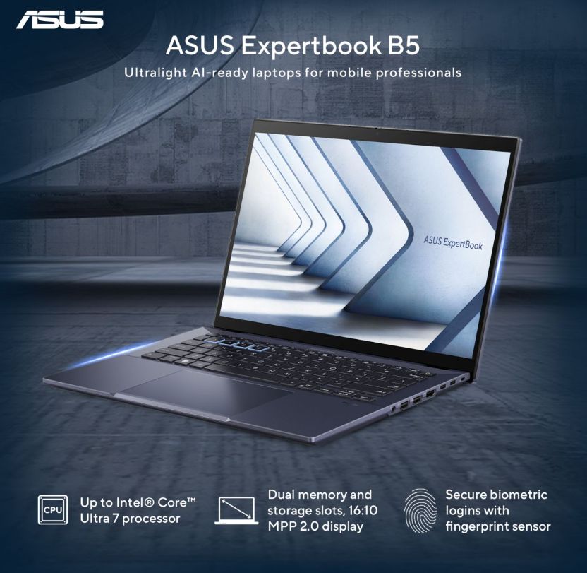 FingerprintCard's tweet image. Asus Expertbook B5 launched with biometrics by Fingerprints. This is the first Asus Windows PC product that integrates Fingerprints’ Match-on-Chip solution, which is on Microsoft’s approved vendor list (AVL) for Windows Hello Enhanced Sign-in Security. 
buff.ly/4bolM9o