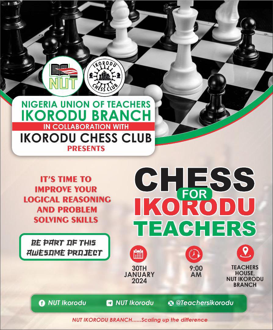 solphilms's tweet photo. Prioritizing mental health and making wise decisions are crucial. Chess, a powerful tool for teachers. Thanks @ikoroduchessclub, @chesstoschool, @nigerianunionofteachers
#nigeriaunionofteachers #Chess #ikoroduchessclub #chesstoschool https://t.co/w46g9znz3M
