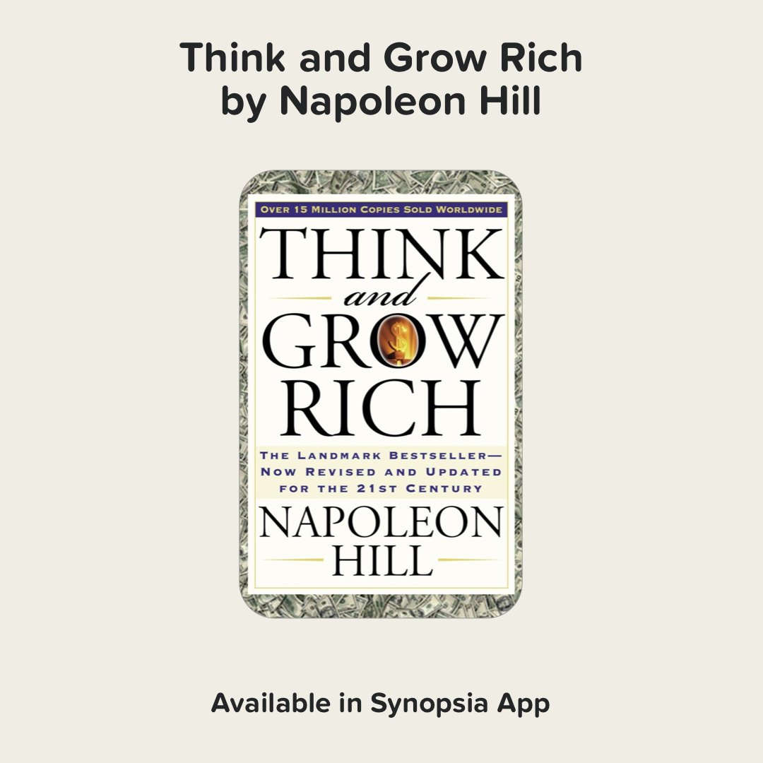 synopsiaapp's tweet photo. Think and Grow Rich by Napoleon Hill is now available in Synopsia

https://t.co/M1z60M30La https://t.co/3LTfrLD7wB
