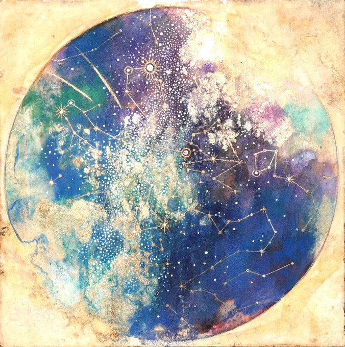 「Starry Sky(Winter)」#日本画 