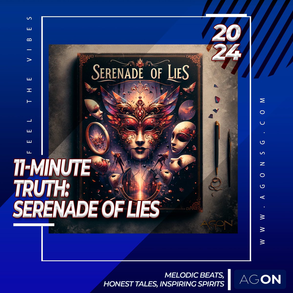 It's happening! '𝗦𝗲𝗿𝗲𝗻𝗮𝗱𝗲 𝗼𝗳 𝗟𝗶𝗲𝘀' is on the way. Get ready for a hip-hop track that's all about the truth. No curses, just raw, unfiltered stories. Dropping soon!
#SerenadeOfLies #HipHop #AGON #MusicAnnouncement