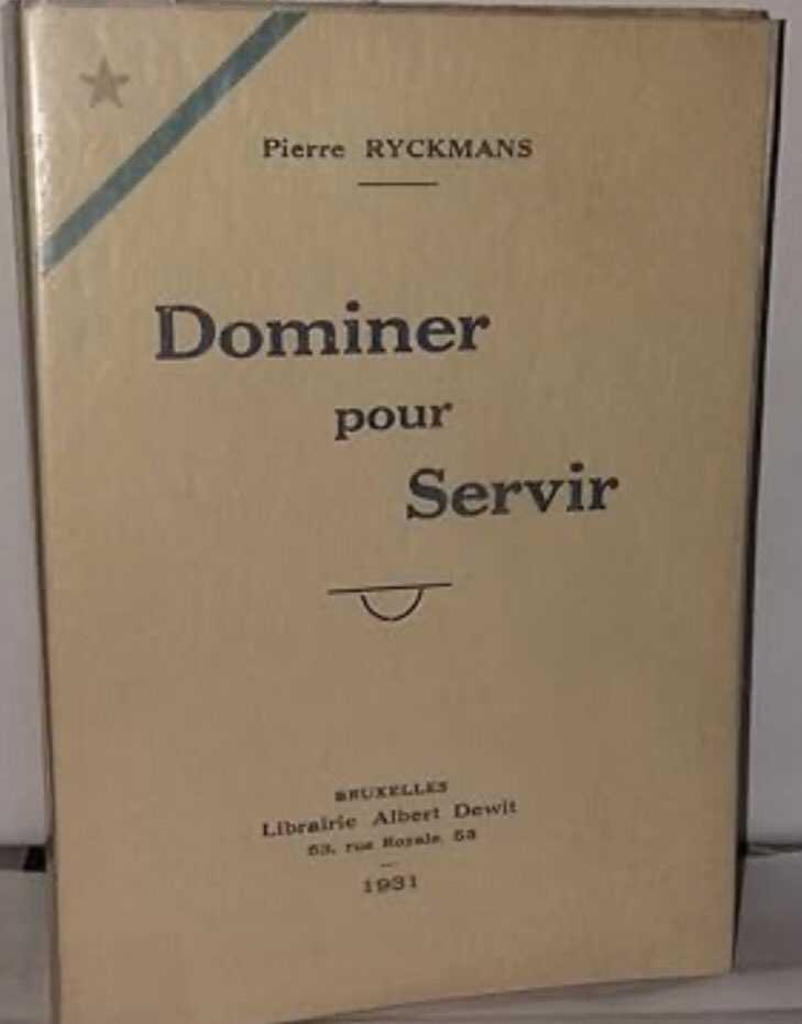 « Dominer pour Servir » est le titre d’un livre écrit par le grand-père de la députée @Ecolo Hélène Ryckmans à propos de la colonisation du #Congo. Dominer les Africains pour servir Dieu et le Roi des Belges, tel était son programme. Son héritière a-t-elle demandé pardon ?