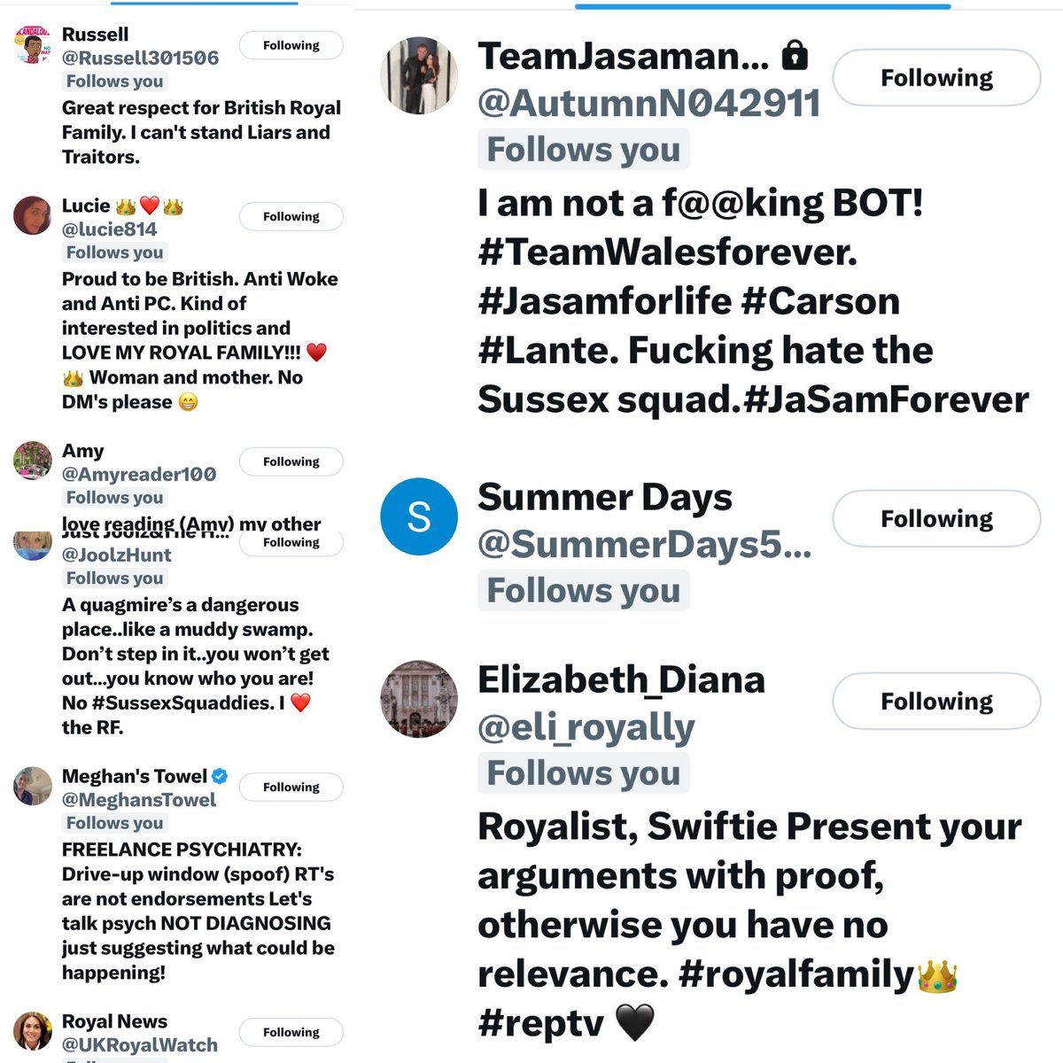 The_truthwinz's tweet photo. ➡️⛔️❗️@dellartful ⛔️❗️⬅️
Still quite a few Royal accounts following this account who has been playing BOTH sides
What’s she’s said about Catherine and William is nothing short of disgusting!
She’s had quite a few fooled! #SussexSquadDisgustMe #Traitor #SquadAlert #Royalist https://t.co/F6eNGT6EOn