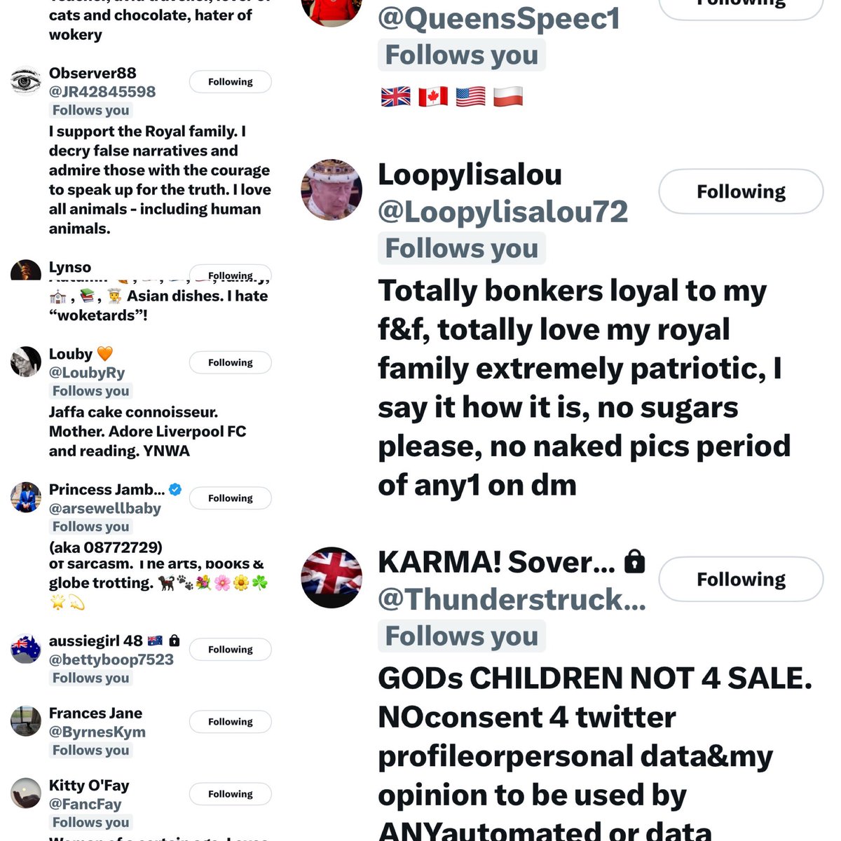 The_truthwinz's tweet photo. ➡️⛔️❗️@dellartful ⛔️❗️⬅️
Still quite a few Royal accounts following this account who has been playing BOTH sides
What’s she’s said about Catherine and William is nothing short of disgusting!
She’s had quite a few fooled! #SussexSquadDisgustMe #Traitor #SquadAlert #Royalist https://t.co/F6eNGT6EOn