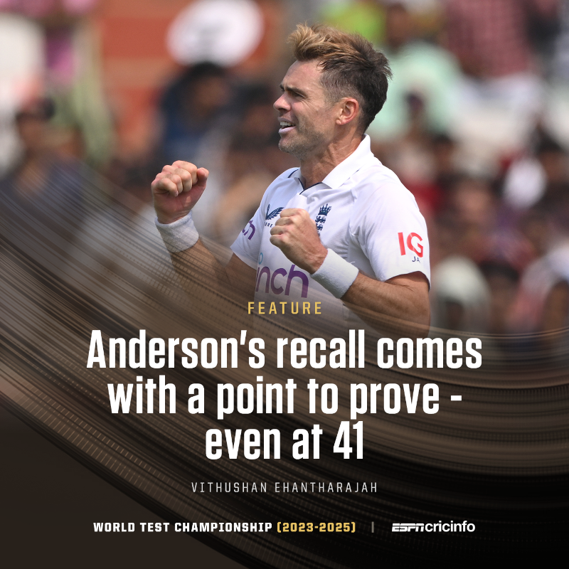 ESPNcricinfo's tweet photo. Ladies and gentlemen, boys and girls - the 22nd year of James Anderson in Test cricket is underway 👏 #INDvENG