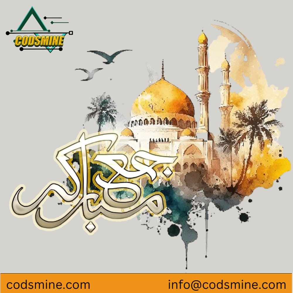 May The Blessings of This Sacred Day Bring New Opportunities and Success to our Lives.

#jummamubarak #muslimumma #codsmineteam #codsmineitcompany #bestitcompany #codsmineingujranwala #contentwritingcodsmine #digitalmarketingagency #softwaredevelopmentcompany #graphicdesigner