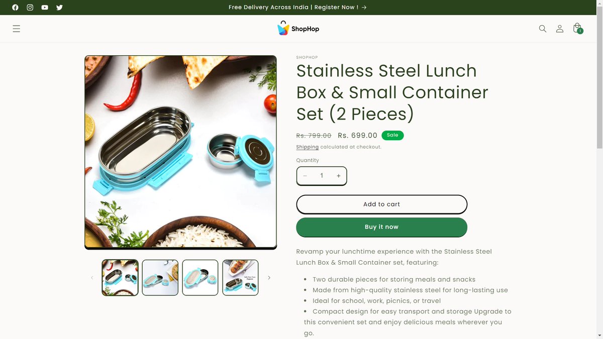 eshophop's tweet photo. Lunch ho ya dinner, Stainless Steel Lunch Box &amp; Small Container Set se kuch bhi ho sakti hai! 🍱💫 #ShopHop lekar aaya hai yeh versatile set. Click karo, aur dekho kaise har meal ban jaata hai blockbuster. 😂🛍️💥 #LunchBreak  #Shopping 

Shop Now ! - https://t.co/aKtlWqRQPj https://t.co/dT00NZrl0i