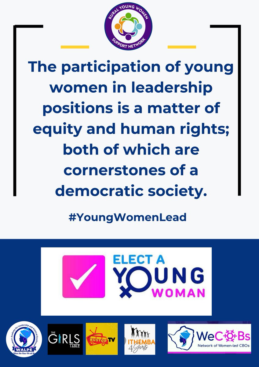 Why Young Women?

The participation of young women in leadership positions is a matter of equity and human rights; both of which are cornerstones of a democratic society.

#ElectAYoungWoman
#YoungWomenLead