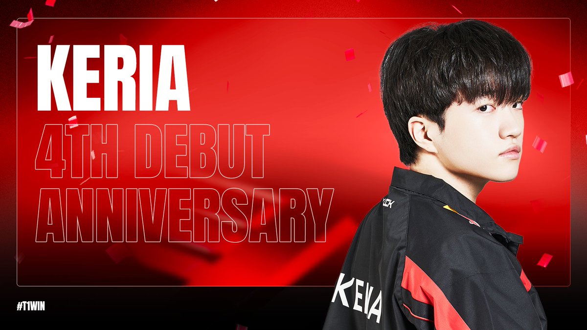 T1LoL's tweet photo. OUR SUPPORT, KERIA | 2020.02.07~

고죠 4토루급 먼치킨, T1 LoL 팀 'Keria' 선수의 데뷔 4주년을 축하합니다!🐶

He is T1's Satoru Gojo! Happy 4th debut anniversary to our Legendary Genius Monster 'Keria'!🐶

#T1WIN #T1Fighting https://t.co/j5dQ53cPyT