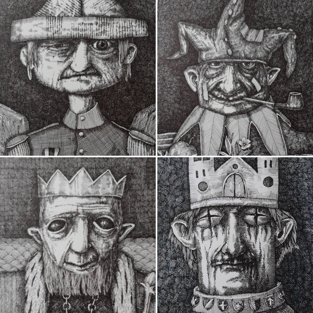 The crowd of kings and jesters.
La foule des rois et des bouffons.

#drawing #dessin #illustration #inkdrawing #pendrawing #waterman #art #arte #kunst #ArtistOnTwitter #King #Jester