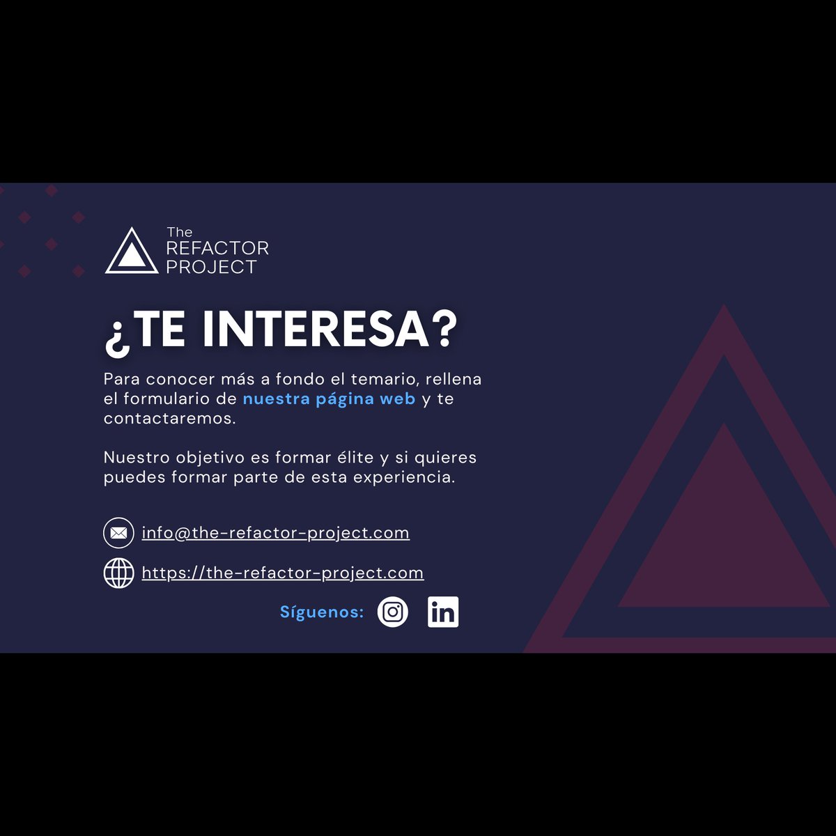 refactorproject's tweet image. Hemos publicado un curso de programación avanzada orientado a developers que ya trabajan pero que sienten un techo de conocimiento que les impide seguir avanzando 🙍
En él enseñamos patrones de diseño, OOP, estructuras de datos, SOLID... 👌
Más info en the-refactor-project.com