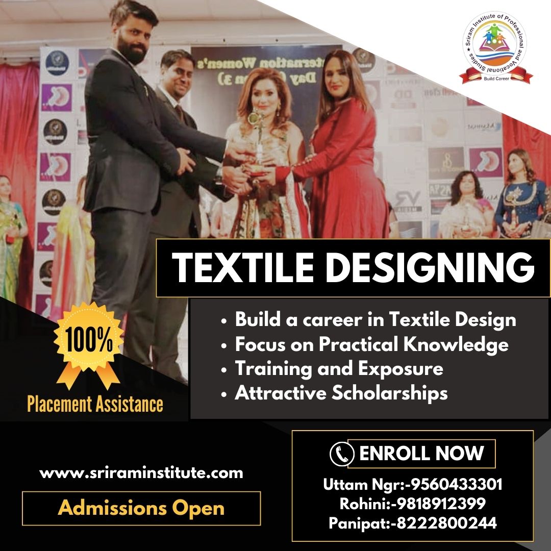 Enroll in the best Textile Designing Course in Panipat.Weave your career success with expert guidance and hands-on training-Join Sriram Institute!
📷Call:-8222800244
#textiledesign #newpost #fashiondesign #certified #awardwinning #courses #textiledesigning #jobassistance #Tweet