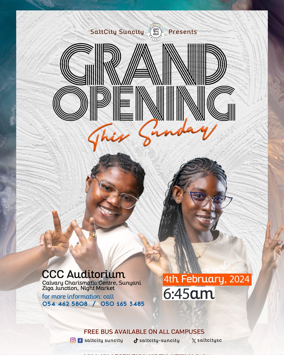 SaltcitySuncity's tweet photo. Join us this Sunday as we open this semester in a Grand style 
We are still your family in the city.
Saltcity , we've Gotcha back♥️ https://t.co/hoLDv9CNSu