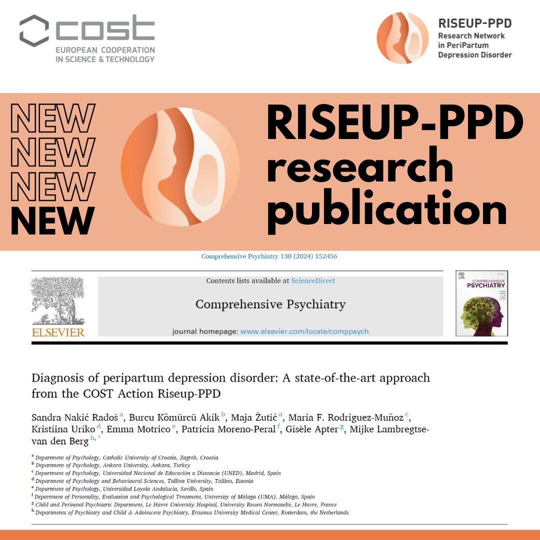 📢🔔Another publication from #RiseupPPD is out, published in Comphehensive Psychiatry! #PeripartumDepression is a heterogeneous disorder with specific symptoms and risk factors in comparison to MDD 🔗 doi.org/10.1016/j.comp… #maternity #maternalMHmatters #maternalmentalhealth