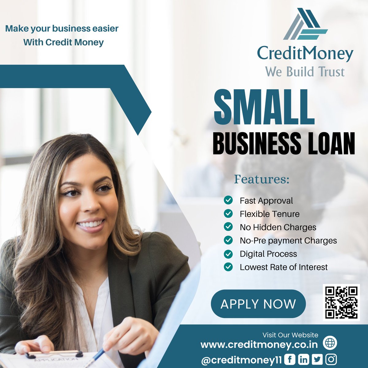 CreditMoney11's tweet photo. Get instant business loan at lowest rate of interest and long tenure. Grow y our business with credit money. Hurry Up | Apply Now
Visit - https://t.co/sDsBYJj81s
Call or WhatsApp - +91-9643051489
#loan #money #finance #loans #credit #money #homeloan  #creditmoney #creditmoney11 https://t.co/DbnIp6s8iY