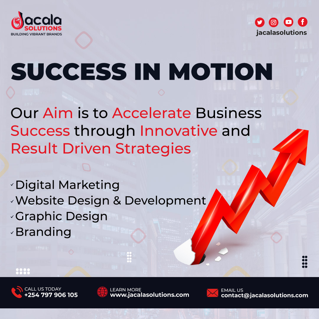 Fueling your business success journey through our expert digital services.

Contact us today: 0797 906105
Learn More: jacalasolutions.com

#jacalasolutions #successful #BusinessGrowth #BusinessSuccess #AcceleratewithExcellence #BusinessAcceleration #DigitalServices