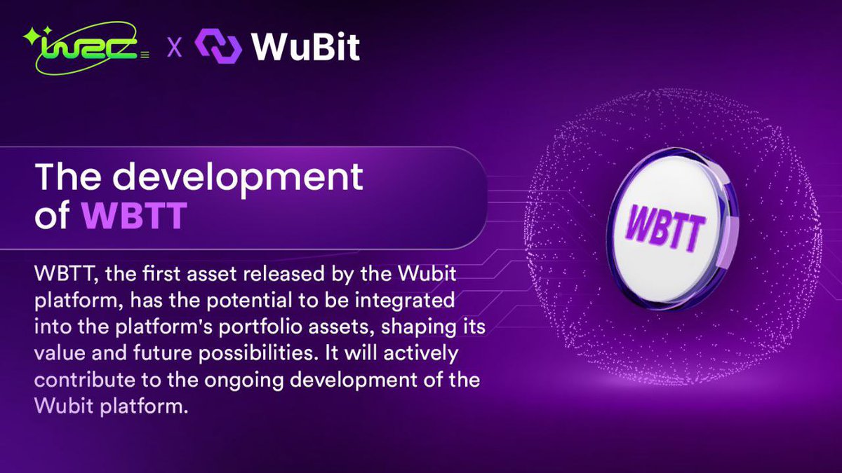 ⛏️Exciting strides in the development of $WBTT!

🔥As the first asset from Wubit platform, WBTT holds immense potential to be seamlessly integrated into the platform's portfolio assets, shaping its value and unlocking future possibilities.

#WBTT #Crypto #Wubit #Inscriptions
