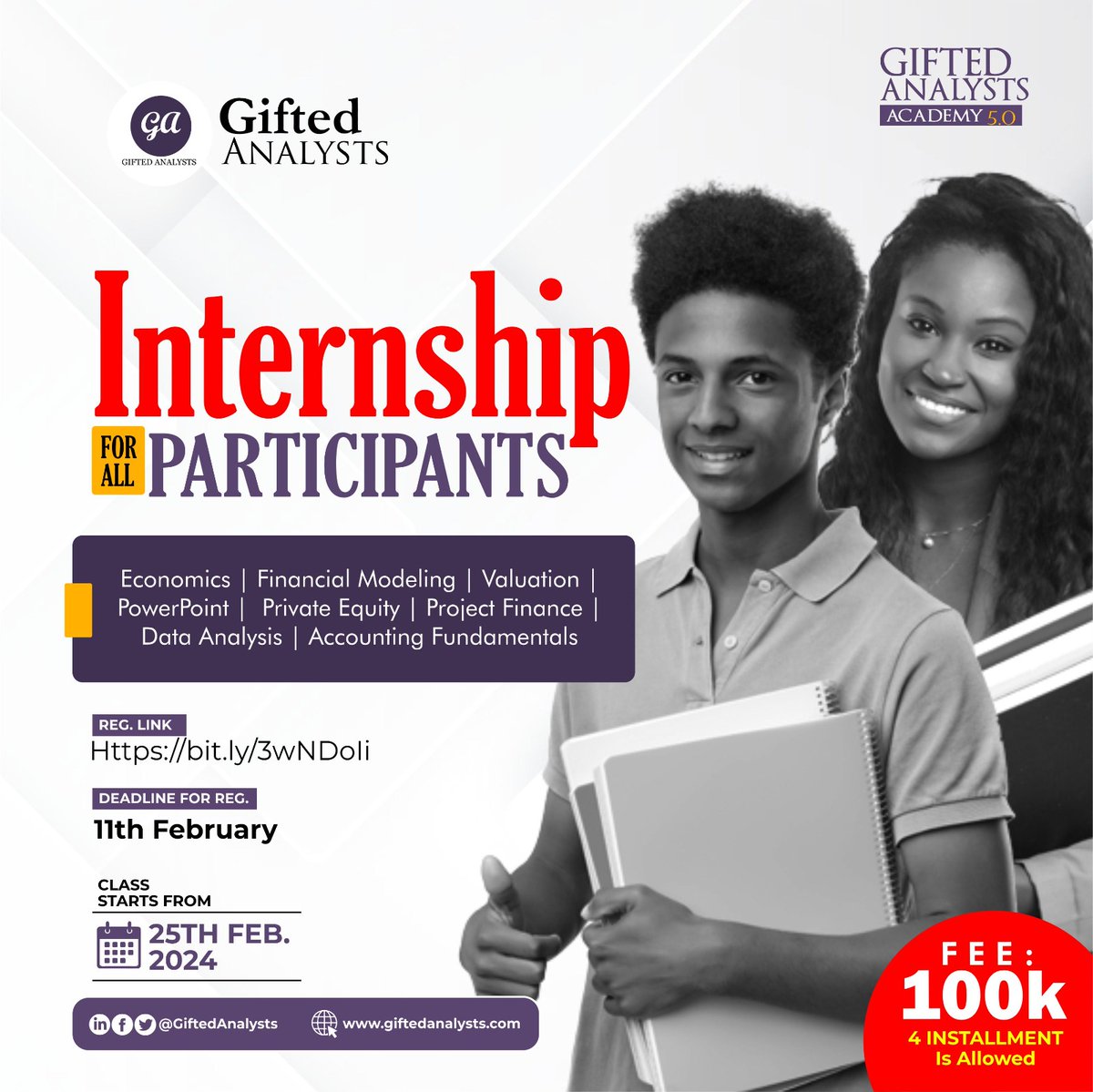 At GA Academy 5.0, we have Internship opportunities for all participants. If you are yet to register, please do so here: giftedanalysts.us19.list-manage.com/track/click?u=…