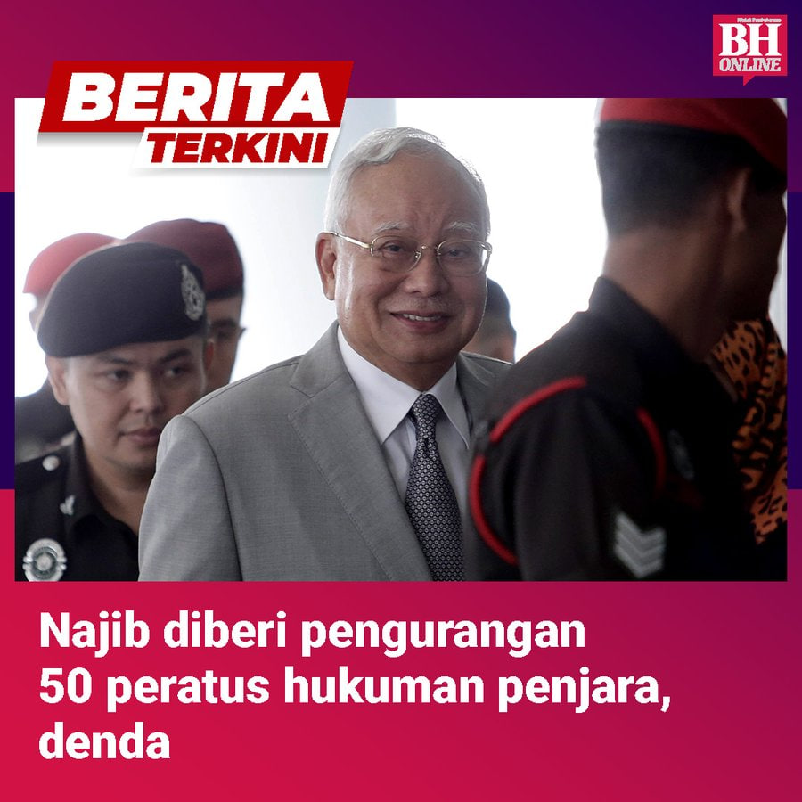 urusanmelayu's tweet photo. TERKINI: Najib diberi pengurangan 50 peratus hukuman penjara, denda

Sumber:BeritaHarian
Twitter : https://t.co/43E2Ve4Wdx
Telegram : https://t.co/fcrxq34O2S
#UrusanMelayu https://t.co/RgTdl76bDa