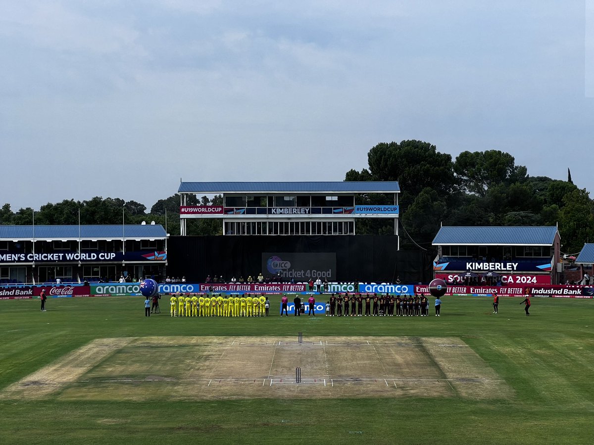 melindafarrell's tweet photo. Big day for #ausvwi in Kimberley as well! Aus will go into the semis undefeated if they win. WI need to win and see how other results pan out. #iccu19cwc https://t.co/yU7H99meEF