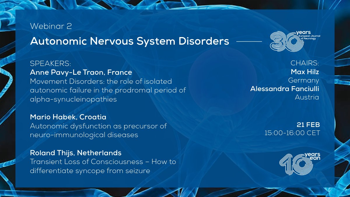 This month, in ongoing collaboration with our Journal (European Journal of Neurology), we bring you the latest installment in our 10-webinar series. 🔗Take a look: ow.ly/KBfp50QwFuJ 📆 Live: 21 FEB, 15:00 -16:00 CET #EAN #webinars #eanCampus #learning #neurologists