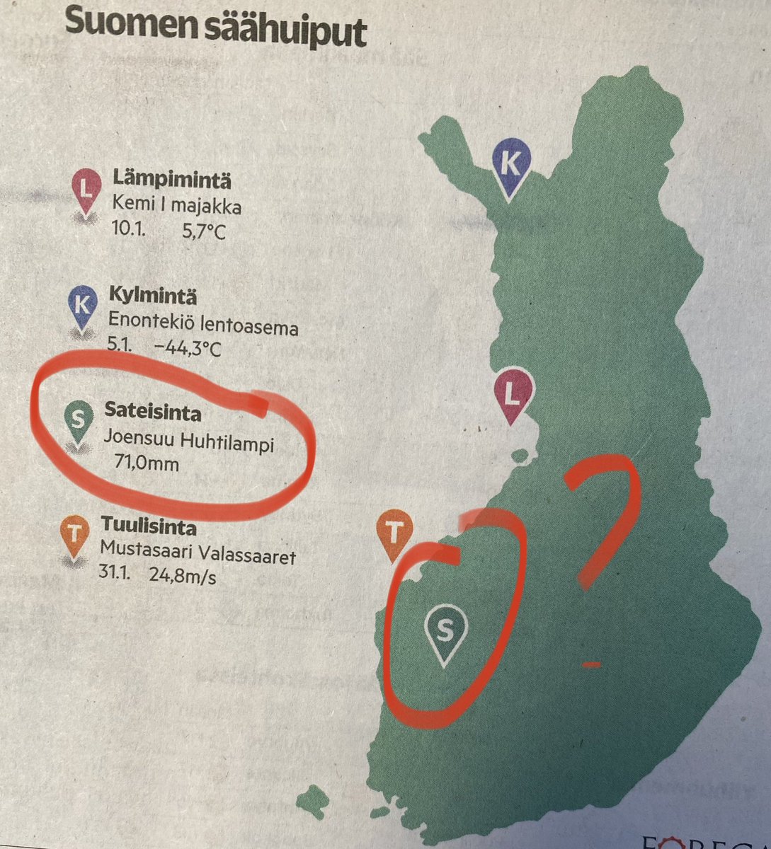 Missä teidän Joensuu on? Turun Sanomien Joensuu sijaitsee Parkanon paikkeilla. 😳 #maantieto