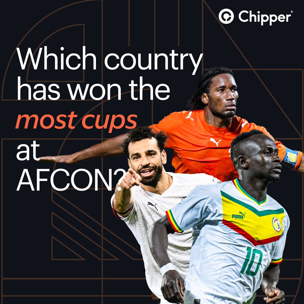 chippercashapp's tweet photo. With high hopes of us winning todays game against Angola, we've got some AFCON trivia just for you 😁

Which country has won the most cups at AFCON?
⚡️ Comment your answer below 
⚡️Drop your tag 
⚡️Retweet and make sure to follow us

Winners selected at random #ChipperCash #AFCON2023