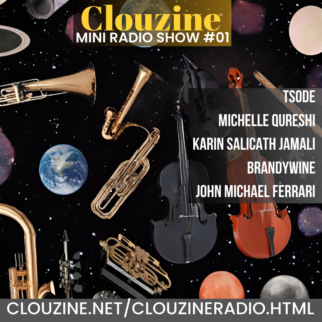 clouzine's tweet photo. Coming Soon @clouzine #MiniRadioShow #01
feat 5 artists: TSODE, MICHELLE QURESHI, KARIN SALICATH JAMALI, BRANDYWINE and JOHN MICHAEL FERRARI https://t.co/vvzKUPflyc