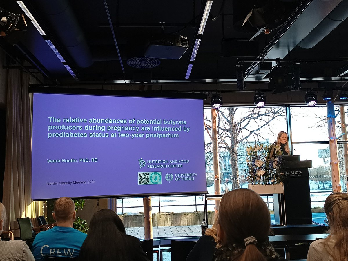 StudyOfObesity's tweet photo. @veerahouttu finishes the first session with interesring results - #GutMicrobiota composition in early and late pregnamcy may contribute to the development of prediabetes postpartum #NOM24 https://t.co/PlgXi6IEsH