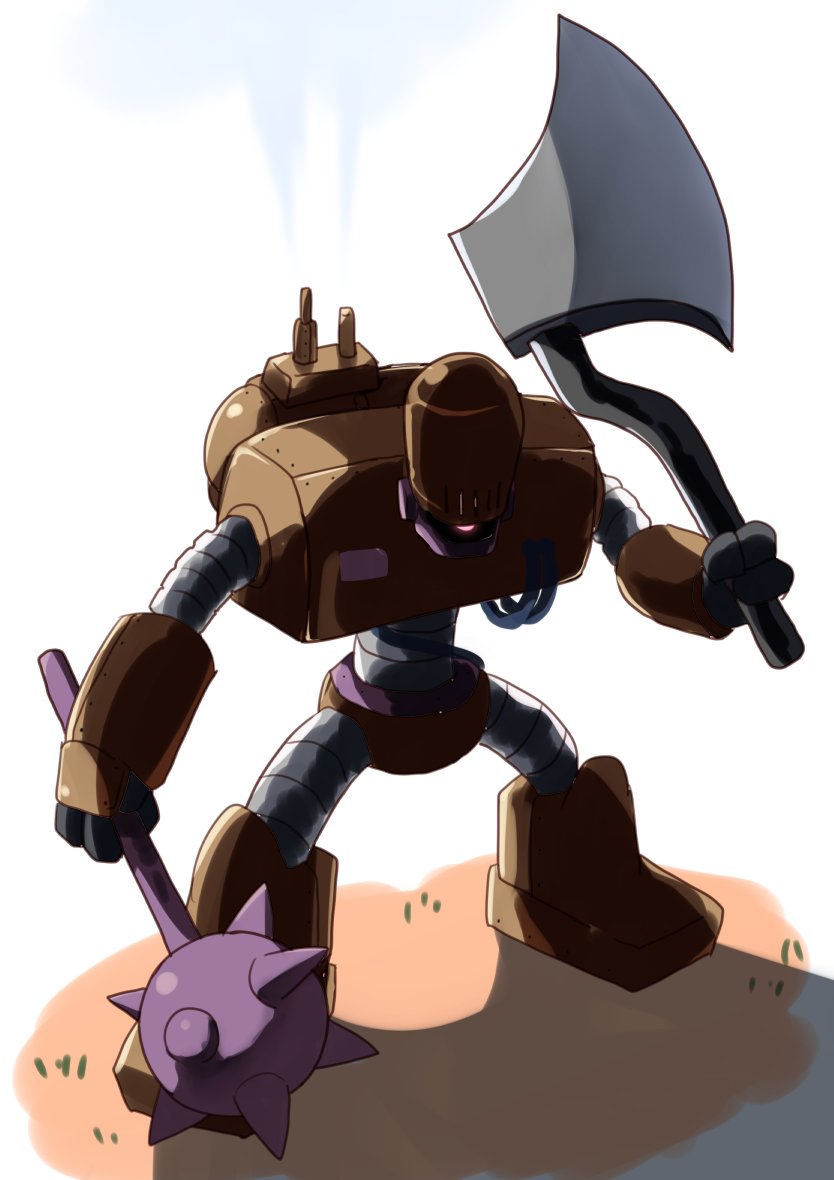 weapon robot axe no humans mecha solo holding  illustration images