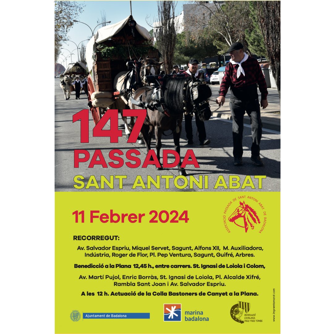 Federacio3tombs's tweet photo. El 🗓️ diumenge 11 de febrer, tenim els Tres Tombs de:
📍Badalona
📍Barbera del Vallès
➖➖➖➖➖➖➖➖➖➖➖➖➖
#federaciotrestombs #3tombs #Badalona #BarberadelValles #federaciocatalanatrestombs #protocolbenestaranimaltrestombs ñ https://t.co/my7NMn2fVZ